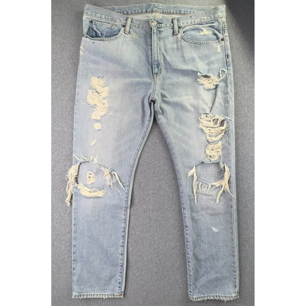 Denim & Supply Ralph Lauren Distressed Jeans Mens 32 Light Wash Grunge Boyfriend